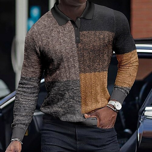 Herre POLO Trøje Golftrøje Farveblok Grafiske tryk Geometri Aftæpning Kakifarvet udendørs Gade Langærmet Trykt mønster Tøj Mode Designer Afslappet Åndbart
Herre POLO Trøje Golftrøje Farveblok Grafiske tryk Geometri Aftæpning Kakifarvet udendørs Gade Langærmet Trykt mønster Tøj Mode Designer Afslappet Åndbart