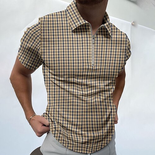 Herre Zip Polo Golftrøje Sport & Udendørs Afslappet Kvartals lynlås Kortærmet Mode Gade Plæd / Tern Årgang Kvartals lynlås Zip-up Forår sommer Gul Zip Polo
Herre Zip Polo Golftrøje Sport & Udendørs Afslappet Kvartals lynlås Kortærmet Mode Gade Plæd / Tern Årgang Kvartals lynlås Zip-up Forår sommer Gul Zip Polo