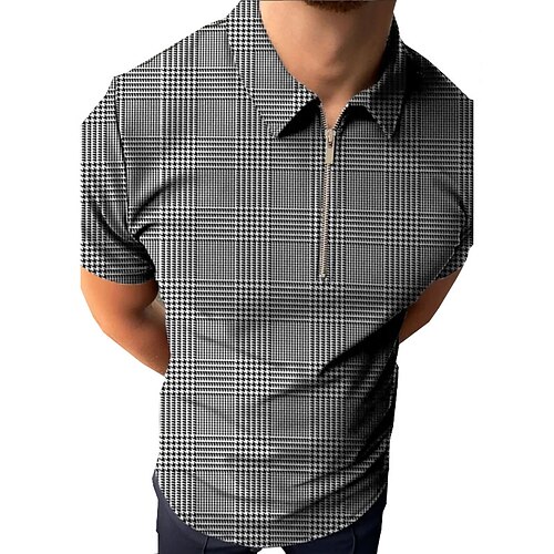 Herre Zip Polo Golftrøje Sport & Udendørs Afslappet Knaphul Kvartals lynlås Kortærmet Mode Gade Ternet Kvartals lynlås Forår sommer Grå Zip Polo
Herre Zip Polo Golftrøje Sport & Udendørs Afslappet Knaphul Kvartals lynlås Kortærmet Mode Gade Ternet Kvartals lynlås Forår sommer Grå Zip Polo