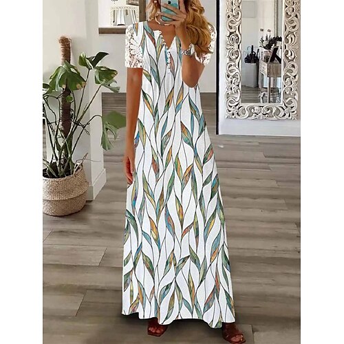 Per donna Abito lungo Abito lungo Prendisole Abito linea A Abito stampato A foglia Di tendenza Romantico Per eventi Da mare Spiaggia Pizzo Increspato Manica corta A V Vestito Standard Bianco Estate
Per donna Abito lungo Abito lungo Prendisole Abito linea A Abito stampato A foglia Di tendenza Romantico Per eventi Da mare Spiaggia Pizzo Increspato Manica corta A V Vestito Standard Bianco Estate