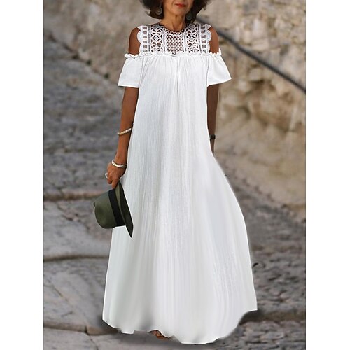 Per donna Abito lungo Abito lungo Abito casual Abito di pizzo Vestito bianco Liscio Essenziale Moderno Esterno Giornaliero Per uscire Pizzo Collage Manica corta Girocollo Vestito Standard Bianco
Per donna Abito lungo Abito lungo Abito casual Abito di pizzo Vestito bianco Liscio Essenziale Moderno Esterno Giornaliero Per uscire Pizzo Collage Manica corta Girocollo Vestito Standard Bianco