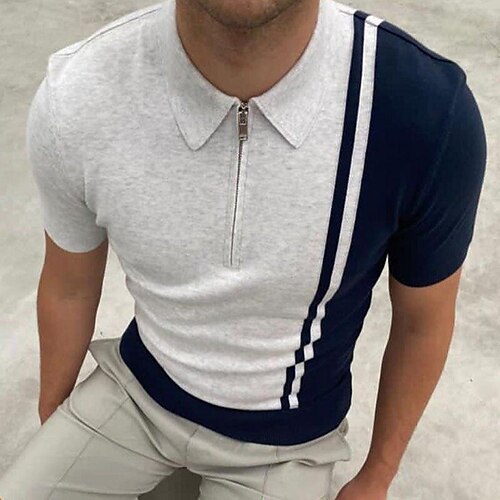 Herre Polo Golftrøje Sport & Udendørs Afslappet Kvartals lynlås Kortærmet Mode Gade Farveblok Lynlås Sommer Slank Pasform Grå Polo
Herre Polo Golftrøje Sport & Udendørs Afslappet Kvartals lynlås Kortærmet Mode Gade Farveblok Lynlås Sommer Slank Pasform Grå Polo