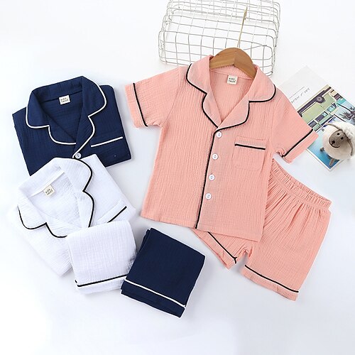 lin barn jenter lin pyjamas sett kortermet hvit rosa kongeblå ensfarget sommer vår daglig hjem 3-7 år
lin barn jenter lin pyjamas sett kortermet hvit rosa kongeblå ensfarget sommer vår daglig hjem 3-7 år