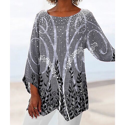 Mujer Camisa Blusa Hoja Verde Ejército Rojo Azul Piscina Asimétrico Estampado Manga Larga Casual Festivos Diario Básico Escote Redondo Ajuste regular Otoño invierno
Mujer Camisa Blusa Hoja Verde Ejército Rojo Azul Piscina Asimétrico Estampado Manga Larga Casual Festivos Diario Básico Escote Redondo Ajuste regular Otoño invierno