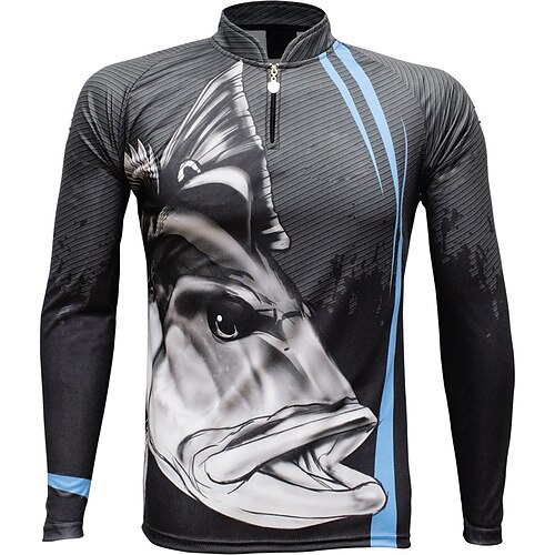 Men's Fishing Shirt Outdoor Long Sleeve UV Protection Breathable Lightweight Sweat wicking Quick Dry Top Summer Spring Outdoor Fishing Black
Men's Fishing Shirt Outdoor Long Sleeve UV Protection Breathable Lightweight Sweat wicking Quick Dry Top Summer Spring Outdoor Fishing Black