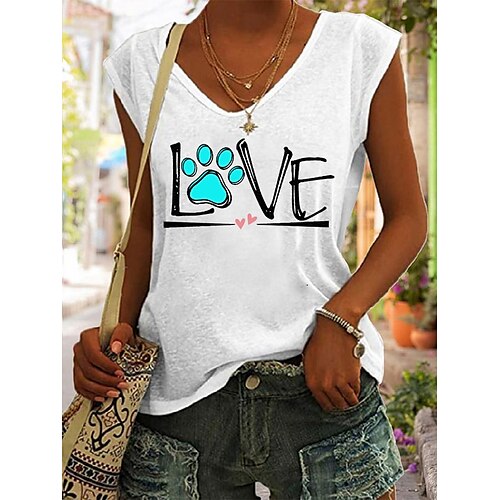 Women's Tank Top White Green Gray Letter Print Sleeveless Casual Weekend Basic V Neck Regular S
Women's Tank Top White Green Gray Letter Print Sleeveless Casual Weekend Basic V Neck Regular S