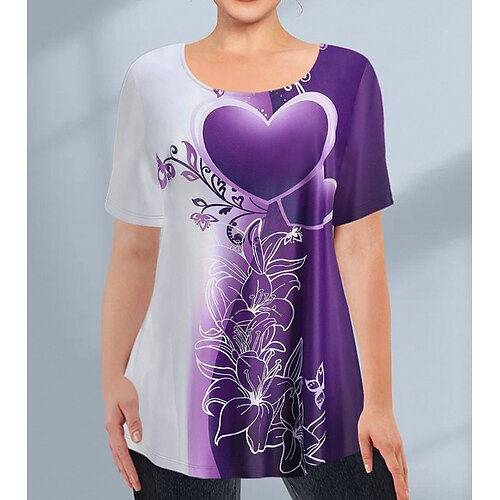 Damen T Shirt Weiß Rosa Purpur Blumen Schmetterling Bedruckt Kurzarm Festtage Wochenende Basic Rundhalsausschnitt Standard Blume Schmetterling Farbe Übergröße XL
Damen T Shirt Weiß Rosa Purpur Blumen Schmetterling Bedruckt Kurzarm Festtage Wochenende Basic Rundhalsausschnitt Standard Blume Schmetterling Farbe Übergröße XL