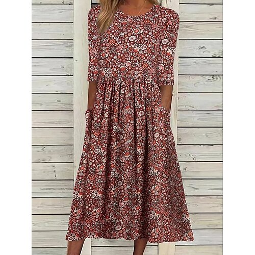 Per donna Vestito casual Vestito svasato vestito a flori Floreale Stampa Girocollo Vestito longuette Attivo Di tendenza Giornaliero Per eventi Mezza manica Morbido Rosso Estate Primavera S M L XL XXL
Per donna Vestito casual Vestito svasato vestito a flori Floreale Stampa Girocollo Vestito longuette Attivo Di tendenza Giornaliero Per eventi Mezza manica Morbido Rosso Estate Primavera S M L XL XXL
