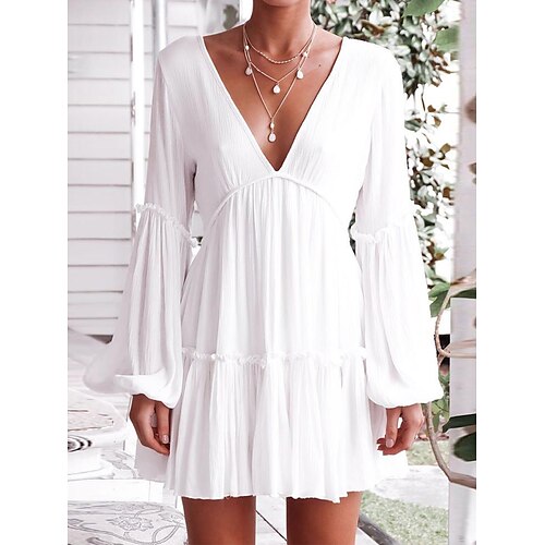 Per donna Vestito casual Vestito a trapezio Abito estivo Liscio Increspato Schiena scoperta A V Mini abito Attivo Di tendenza Esterno Giornaliero Manica lunga Morbido Bianco Estate Primavera S M L XL
Per donna Vestito casual Vestito a trapezio Abito estivo Liscio Increspato Schiena scoperta A V Mini abito Attivo Di tendenza Esterno Giornaliero Manica lunga Morbido Bianco Estate Primavera S M L XL