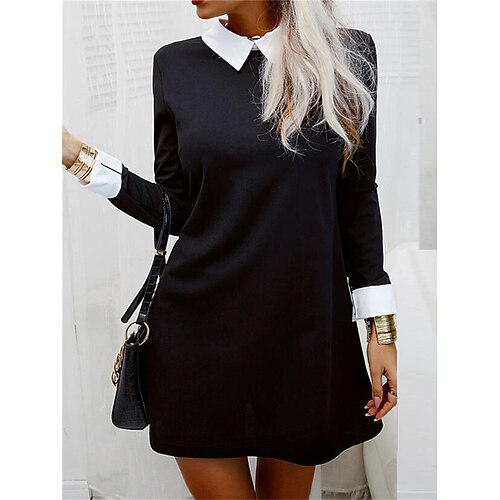 kvinders afslappet sweater kjole shift sweater kjole forårs sweater kjole farve blok patchwork skjorte krave mini sweater kjole mode moderne udendørs street langærmet løs pasform sort rød sommer forår
kvinders afslappet sweater kjole shift sweater kjole forårs sweater kjole farve blok patchwork skjorte krave mini sweater kjole mode moderne udendørs street langærmet løs pasform sort rød sommer forår
