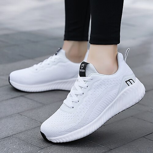 Dame Kondisko Komfort Sko Flyknit sko udendørs Daglig Snøring Flade hæle Rund Tå Sporty Afslappet Løb Flyvende vævning Snøre Stribet Sort Hvid Lys pink
Dame Kondisko Komfort Sko Flyknit sko udendørs Daglig Snøring Flade hæle Rund Tå Sporty Afslappet Løb Flyvende vævning Snøre Stribet Sort Hvid Lys pink