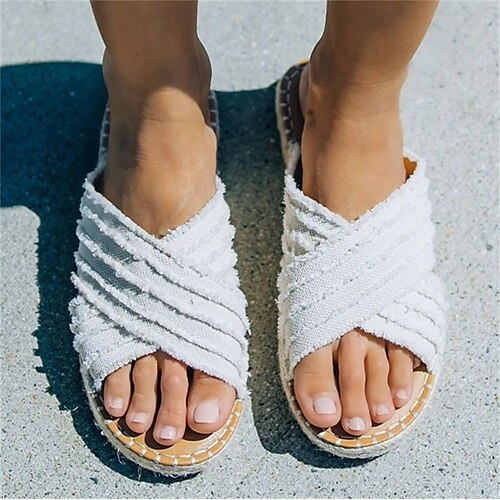 Per donna Pantofole Taglie forti Pantofole da esterno Esterno Spiaggia Estate Piatto Occhio di pernice Elegante Informale minimalismo Di corda Mocassino Tinta unica Bianco Marrone Beige
Per donna Pantofole Taglie forti Pantofole da esterno Esterno Spiaggia Estate Piatto Occhio di pernice Elegante Informale minimalismo Di corda Mocassino Tinta unica Bianco Marrone Beige