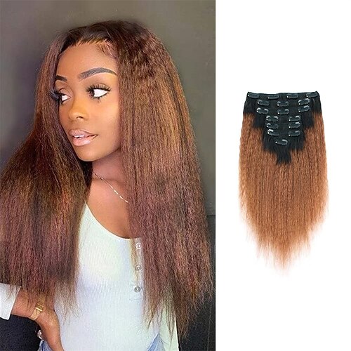 blowout kinky rett ombre klips i hårforlengelser for svarte kvinner remy menneskehår 120 gram naturlig farge falmer til lys rødbrun tn30 17 klips med 7 deler
blowout kinky rett ombre klips i hårforlengelser for svarte kvinner remy menneskehår 120 gram naturlig farge falmer til lys rødbrun tn30 17 klips med 7 deler