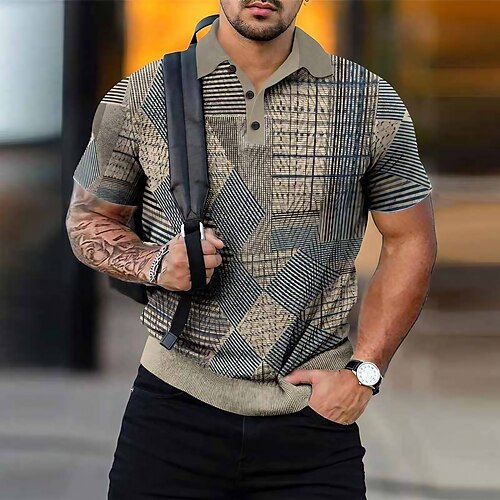 Per uomo POLO Camicia da golf Golf Color Block Stampe astratte Geometria Collo ripiegabile Blu marino Blu Viola Marrone Verde Esterno Strada Manica lunga Stampa Abbigliamento Di tendenza Originale
Per uomo POLO Camicia da golf Golf Color Block Stampe astratte Geometria Collo ripiegabile Blu marino Blu Viola Marrone Verde Esterno Strada Manica lunga Stampa Abbigliamento Di tendenza Originale