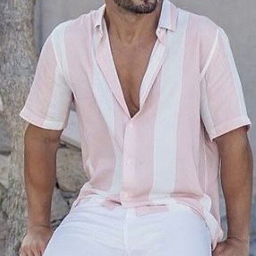 Per uomo Camicia Camicia con bottoni Camicia estiva Maglietta informale Camicia da spiaggia Rosa Maniche corte A strisce Bavero Strada Da mare Stampa Abbigliamento Di tendenza Comodo Hawaiano
Per uomo Camicia Camicia con bottoni Camicia estiva Maglietta informale Camicia da spiaggia Rosa Maniche corte A strisce Bavero Strada Da mare Stampa Abbigliamento Di tendenza Comodo Hawaiano