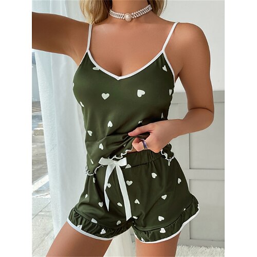 Dame Pyjamas Pyjamas topp og bukse Sett Hjerte Bokstaver Fritid Komfort Søt Hjem Daglig Seng Polyester Pustende stropper Ermeløs Stropp Topp Shorts Åpen rygg Sommer Vår Rosa Lilla
Dame Pyjamas Pyjamas topp og bukse Sett Hjerte Bokstaver Fritid Komfort Søt Hjem Daglig Seng Polyester Pustende stropper Ermeløs Stropp Topp Shorts Åpen rygg Sommer Vår Rosa Lilla