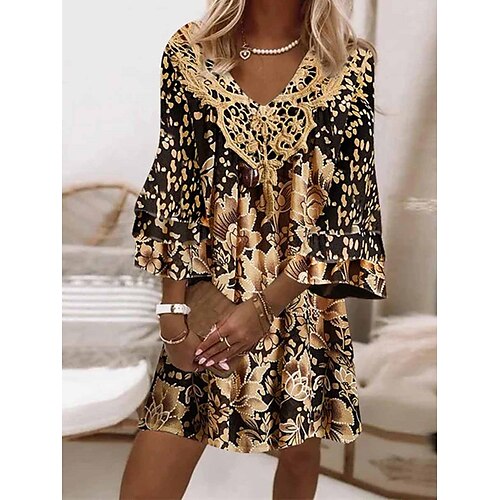 Per donna Vestito casual Abito etnico Vestito a trapezio Floreale Tribale Pizzo Stampa A V Manica svasata Mini abito Streetwear Etnico Esterno Strada Manica a 3/4 Morbido Giallo Estate Primavera S M
Per donna Vestito casual Abito etnico Vestito a trapezio Floreale Tribale Pizzo Stampa A V Manica svasata Mini abito Streetwear Etnico Esterno Strada Manica a 3/4 Morbido Giallo Estate Primavera S M