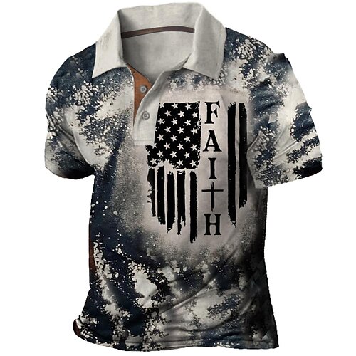 Herre POLO Trøje Golftrøje Grafiske tryk Amerikansk flag Aftæpning Navyblå udendørs Gade Kort Ærme Knap ned Trykt mønster Tøj Sport Mode Gade Designer
Herre POLO Trøje Golftrøje Grafiske tryk Amerikansk flag Aftæpning Navyblå udendørs Gade Kort Ærme Knap ned Trykt mønster Tøj Sport Mode Gade Designer
