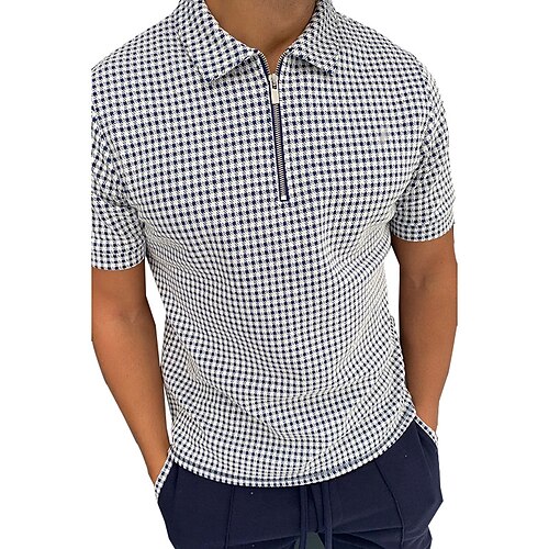 Herre Zip Polo Golftrøje Sport & Udendørs Afslappet Knaphul Kvartals lynlås Kortærmet Mode Gade Ternet Houndstooth Mønster Kvartals lynlås Sommer Forår Hvid Zip Polo
Herre Zip Polo Golftrøje Sport & Udendørs Afslappet Knaphul Kvartals lynlås Kortærmet Mode Gade Ternet Houndstooth Mønster Kvartals lynlås Sommer Forår Hvid Zip Polo