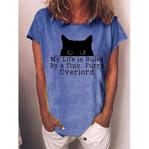 T shirt Tee Femme Blanche Rouge Bleu Chat Texte Imprimer Manche Courte du quotidien Fin de semaine basique Col Rond Normal Standard Chat Peinture S
T shirt Tee Femme Blanche Rouge Bleu Chat Texte Imprimer Manche Courte du quotidien Fin de semaine basique Col Rond Normal Standard Chat Peinture S