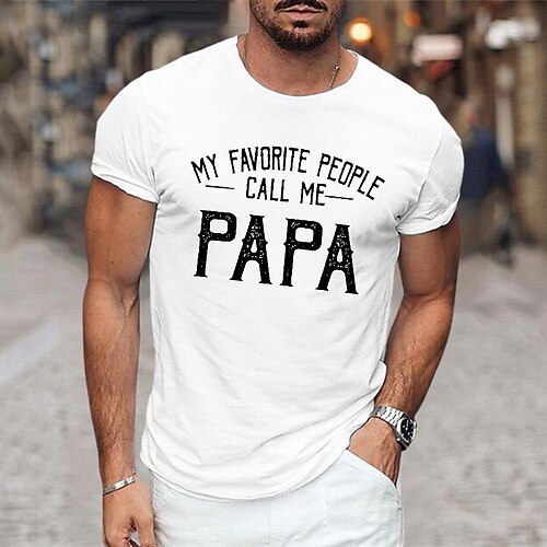 

Men's T shirt Tee Graphic Tee Casual Style Classic Style Cool Shirt Graphic Prints Daddy Letter Print Family Crew Neck Hot Stamping Street Vacation Short Sleeves Print Clothing Apparel Designer Basic