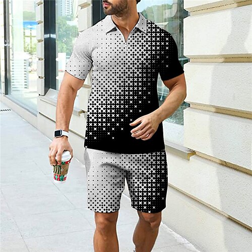 Per uomo Polo con zip POLO Camicia da golf Golf Completo da polo Stampe astratte Geometria Collo ripiegabile Bianco Giallo Esterno Strada Maniche corte Cerniera Stampa Abbigliamento Sportivo Di
Per uomo Polo con zip POLO Camicia da golf Golf Completo da polo Stampe astratte Geometria Collo ripiegabile Bianco Giallo Esterno Strada Maniche corte Cerniera Stampa Abbigliamento Sportivo Di