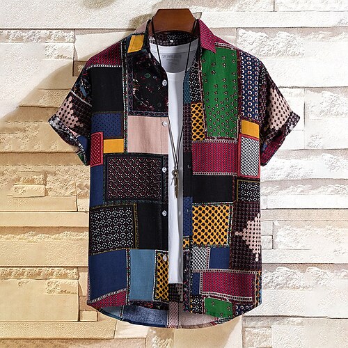 Herre Button Up skjorte Sommer skjorte Casual skjorte Sort Kortærmet Farveblok Krave udendørs I-byen-tøj Trykt mønster Tøj Gade Stilfuld Afslappet
Herre Button Up skjorte Sommer skjorte Casual skjorte Sort Kortærmet Farveblok Krave udendørs I-byen-tøj Trykt mønster Tøj Gade Stilfuld Afslappet