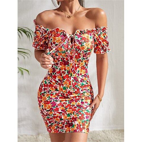 Per donna Vestito casual Vestito tubino Abito stampato Floreale Lacci Con balze Senza spalline Mini abito Di tendenza Sensuale Esterno Giornaliero Manica corta Taglia piccola Giallo Estate Primavera
Per donna Vestito casual Vestito tubino Abito stampato Floreale Lacci Con balze Senza spalline Mini abito Di tendenza Sensuale Esterno Giornaliero Manica corta Taglia piccola Giallo Estate Primavera