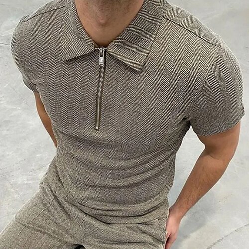 Per uomo POLO Polo con zip Sportivo Informale Bavero Chiusura lampo quarto Manica corta Di tendenza Streetwear A quadri A spina di pesce Righe Chiusura lampo quarto Primavera estate Marrone POLO
Per uomo POLO Polo con zip Sportivo Informale Bavero Chiusura lampo quarto Manica corta Di tendenza Streetwear A quadri A spina di pesce Righe Chiusura lampo quarto Primavera estate Marrone POLO