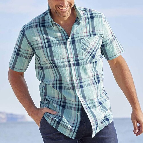 Herre Skjorte Button Up skjorte Sommer skjorte Casual skjorte Strandtrøje Blå Kortærmet Ternet Grafiske tryk Aftæpning Gade Daglig Trykt mønster Tøj Mode Afslappet Bekvem
Herre Skjorte Button Up skjorte Sommer skjorte Casual skjorte Strandtrøje Blå Kortærmet Ternet Grafiske tryk Aftæpning Gade Daglig Trykt mønster Tøj Mode Afslappet Bekvem
