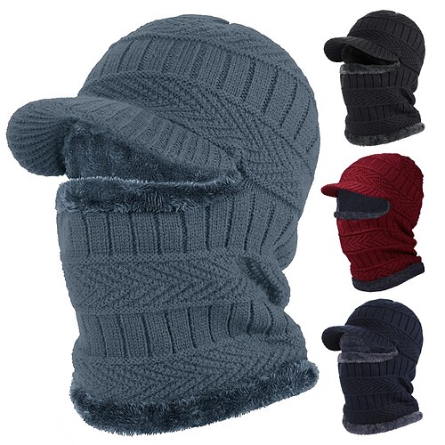 

Men's Balaclava Beanie Hat Thermal Warm Windproof Breathable Fleece Hat Winter Snowboard for Skiing Snowboarding Winter Sports