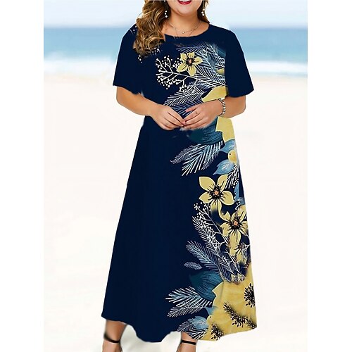 Dame Plusstørrelser Hverdagskjole Blomstret Lang kjole Maxikjole Kortærmet Trykt mønster Rund hals Mode udendørs Rød Mørkeblå Sommer Forår L XL XXL 3XL 4XL
Dame Plusstørrelser Hverdagskjole Blomstret Lang kjole Maxikjole Kortærmet Trykt mønster Rund hals Mode udendørs Rød Mørkeblå Sommer Forår L XL XXL 3XL 4XL