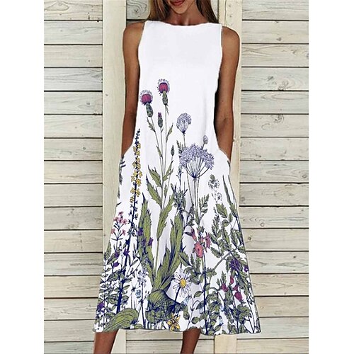 Dame Afslappet påklædning Tank Top Kjole Sommerkjole Blomstret Lomme Trykt mønster Rund hals Midikjole Mode Gade udendørs Daglig Uden ærmer Løstsiddende Hvid Sommer Forår S M L XL XXL
Dame Afslappet påklædning Tank Top Kjole Sommerkjole Blomstret Lomme Trykt mønster Rund hals Midikjole Mode Gade udendørs Daglig Uden ærmer Løstsiddende Hvid Sommer Forår S M L XL XXL