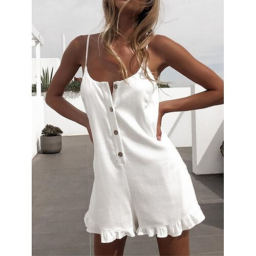 Damen Kurz Jumpsuit Rüsche Taste Feste Farbe Rundhalsausschnitt Strassenmode Urlaub Strasse Täglich Regular Fit Spaghettiträger Schwarz Weiß Orange S M L XL Sommer
Damen Kurz Jumpsuit Rüsche Taste Feste Farbe Rundhalsausschnitt Strassenmode Urlaub Strasse Täglich Regular Fit Spaghettiträger Schwarz Weiß Orange S M L XL Sommer