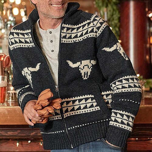 Herre Genser Cardigan Genser Riflet Strikke Normal Strikket Jacquard Grafiske trykk Dronning Anne Oppvarminger Moderne Moderne Dagligdagstøy Ut på byen Klær Vinter Svart M L XL
Herre Genser Cardigan Genser Riflet Strikke Normal Strikket Jacquard Grafiske trykk Dronning Anne Oppvarminger Moderne Moderne Dagligdagstøy Ut på byen Klær Vinter Svart M L XL