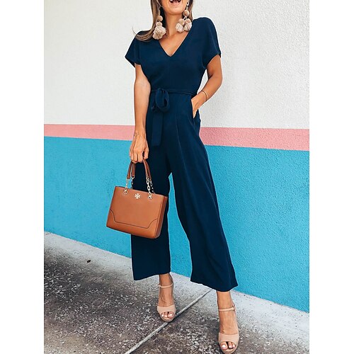 Per donna Tuta Tasche Tinta unica A V Streetwear Ufficio Strada Standard Manica corta Nero Vino Blu marino S M L Estate
Per donna Tuta Tasche Tinta unica A V Streetwear Ufficio Strada Standard Manica corta Nero Vino Blu marino S M L Estate