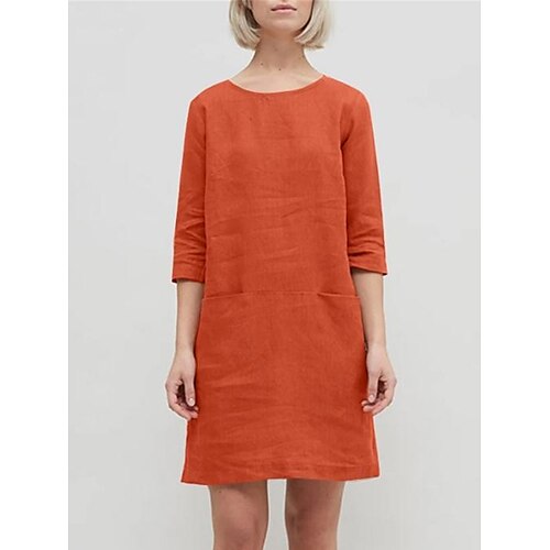 Per donna Abito in cotone e lino Abito casual Vestito a trapezio Mini abito Misto cotone Essenziale Informale Esterno Giornaliero Girocollo Tasche Manica a 3/4 Estate Primavera Autunno 2023 Morbido
Per donna Abito in cotone e lino Abito casual Vestito a trapezio Mini abito Misto cotone Essenziale Informale Esterno Giornaliero Girocollo Tasche Manica a 3/4 Estate Primavera Autunno 2023 Morbido