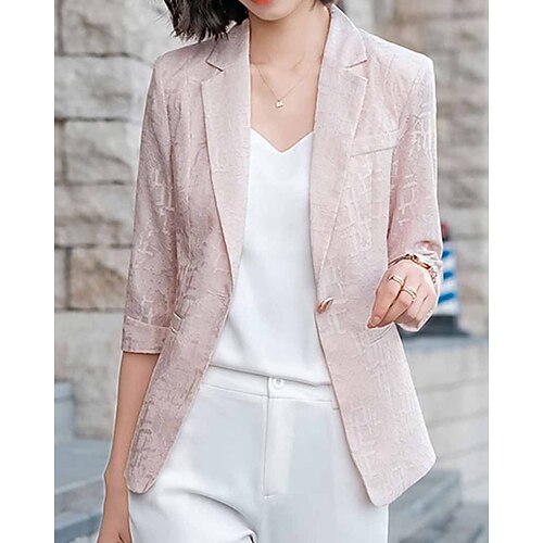 Per donna Giacca Esterno Ufficio Ufficio / Business Estate Primavera Standard Cappotto Standard Tenere al caldo Antivento Traspirante Contemporaneo Moda Formale Giacca Manica a 3/4 Tinta unica
Per donna Giacca Esterno Ufficio Ufficio / Business Estate Primavera Standard Cappotto Standard Tenere al caldo Antivento Traspirante Contemporaneo Moda Formale Giacca Manica a 3/4 Tinta unica