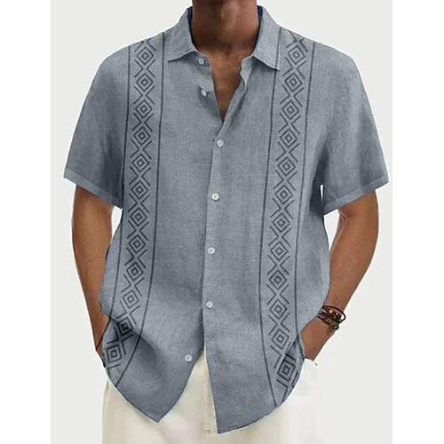 Herre linned skjorte Sommer skjorte Casual skjorte Strandtrøje Sort Blå Kakifarvet Kortærmet Geometrisk Knaphul Forår sommer Hawaiiansk Ferie Tøj Trykt mønster
Herre linned skjorte Sommer skjorte Casual skjorte Strandtrøje Sort Blå Kakifarvet Kortærmet Geometrisk Knaphul Forår sommer Hawaiiansk Ferie Tøj Trykt mønster