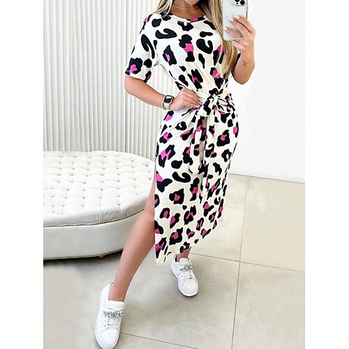 Dame Uformell kjole Tubekjole Print kjole Leopard Delt Crew-hals Midikjole Mote Gatemote Gate Ferie Kortermet Normal Svart Hvit Blå Sommer Vår S M L XL XXL
Dame Uformell kjole Tubekjole Print kjole Leopard Delt Crew-hals Midikjole Mote Gatemote Gate Ferie Kortermet Normal Svart Hvit Blå Sommer Vår S M L XL XXL