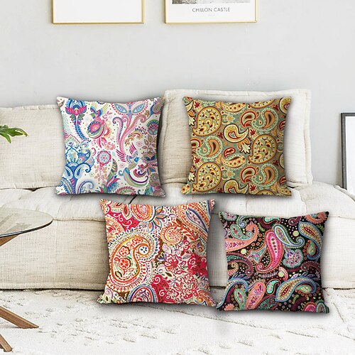 Mandala Paisley doppelseitiger Kissenbezug, 4 Stück, weicher dekorativer quadratischer Kissenbezug, Kissenbezug für Schlafzimmer, Wohnzimmer, Sofa, Couch, Stuhl, maschinenwaschbar
Mandala Paisley doppelseitiger Kissenbezug, 4 Stück, weicher dekorativer quadratischer Kissenbezug, Kissenbezug für Schlafzimmer, Wohnzimmer, Sofa, Couch, Stuhl, maschinenwaschbar