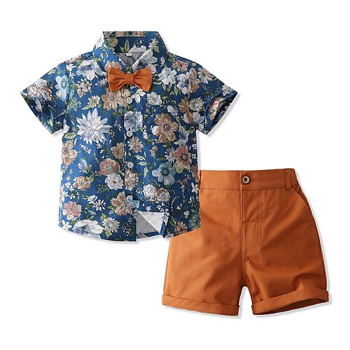 2 Dele Baby Drenge T-shirt & Shorts Outfit Grafisk Blomstret Kortærmet Sæt udendørs Basale Sommer 3-7 år Blå
2 Dele Baby Drenge T-shirt & Shorts Outfit Grafisk Blomstret Kortærmet Sæt udendørs Basale Sommer 3-7 år Blå