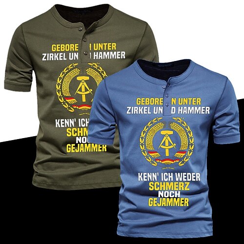 Herre Henley-skjorte T-Shirts Grafisk Bogstaver Henley Tøj 3D-udskrivning udendørs Afslappet Kortærmet Knap ned Trykt mønster Mode Designer Bekvem
Herre Henley-skjorte T-Shirts Grafisk Bogstaver Henley Tøj 3D-udskrivning udendørs Afslappet Kortærmet Knap ned Trykt mønster Mode Designer Bekvem