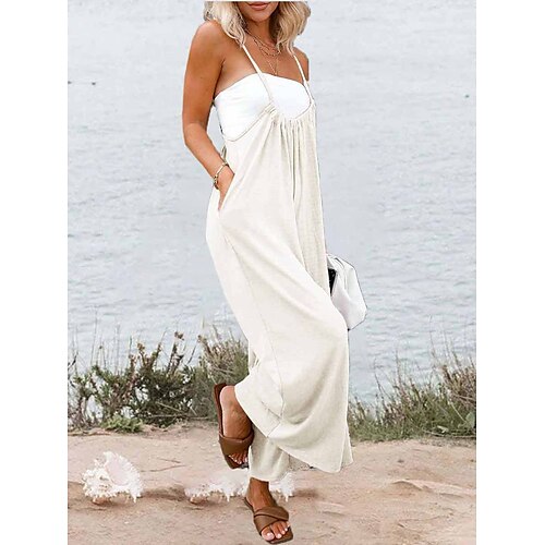 Women's Overall Pocket Solid Color U Neck Streetwear Daily Vacation Regular Fit Sleeveless Black White Army Green S M L Summer
Women's Overall Pocket Solid Color U Neck Streetwear Daily Vacation Regular Fit Sleeveless Black White Army Green S M L Summer