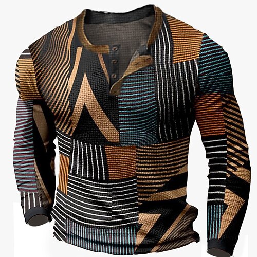 Herre Vaffel Henley skjorte T-Shirts Grafisk Farveblok Henley Tøj 3D-udskrivning udendørs Afslappet Langærmet Knap Basale Mode Designer
Herre Vaffel Henley skjorte T-Shirts Grafisk Farveblok Henley Tøj 3D-udskrivning udendørs Afslappet Langærmet Knap Basale Mode Designer