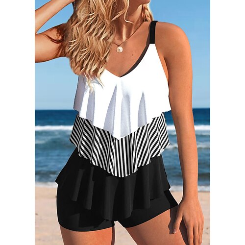 Per donna Costumi da bagno Tankini 2 pezzi Normale Costume da bagno 2 pezzi Stampe Color Block A strisce Bianco Costumi da bagno Sportivo Abbigliamento mare Estate
Per donna Costumi da bagno Tankini 2 pezzi Normale Costume da bagno 2 pezzi Stampe Color Block A strisce Bianco Costumi da bagno Sportivo Abbigliamento mare Estate