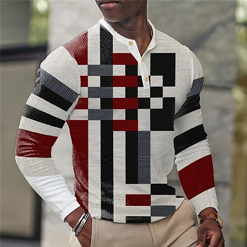 Herre Vaffel Henley-skjorte T-skjorter Grafisk Ruter Fargeblokk Henley Klær 3D-utskrift utendørs Avslappet Langermet Knapp Mote Designer Grunnleggende
Herre Vaffel Henley-skjorte T-skjorter Grafisk Ruter Fargeblokk Henley Klær 3D-utskrift utendørs Avslappet Langermet Knapp Mote Designer Grunnleggende