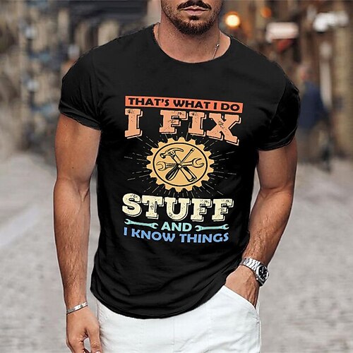 Herre T skjorte Grafiske T-skjorter Kul skjorte Grafiske trykk bokstavtrykk Hobby Crew-hals Varm stempling I Fix Stuff Gate Feriereise Kort Erme Trykt mønster Klær 32S Designer Grunnleggende Bekvem
Herre T skjorte Grafiske T-skjorter Kul skjorte Grafiske trykk bokstavtrykk Hobby Crew-hals Varm stempling I Fix Stuff Gate Feriereise Kort Erme Trykt mønster Klær 32S Designer Grunnleggende Bekvem