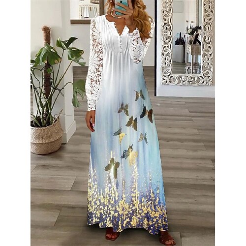 kvinners sommerfugl floral blonder plisserte kjoler lang kjole maxi kjole en linje kjole print kjole vårkjole mote ferie dato langermet v-hals kjole hvit gul blå sommer våren s
kvinners sommerfugl floral blonder plisserte kjoler lang kjole maxi kjole en linje kjole print kjole vårkjole mote ferie dato langermet v-hals kjole hvit gul blå sommer våren s