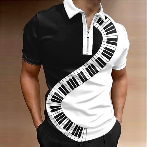 Herre POLO T-skjorte Zip Polo Golf skjorte Grafiske trykk Musikk Pano Keys Aftæpning Svart Vin Navyblå Grønn utendørs Gate Kort Erme Glidelås Trykt mønster Klær Mote Designer Fritid Pustende
Herre POLO T-skjorte Zip Polo Golf skjorte Grafiske trykk Musikk Pano Keys Aftæpning Svart Vin Navyblå Grønn utendørs Gate Kort Erme Glidelås Trykt mønster Klær Mote Designer Fritid Pustende